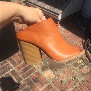 Peep toe mule booties size 6
